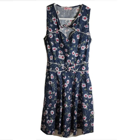 EUC Trollied Dolly Blue Floral Vintage Style Dress - Picture 1 of 8